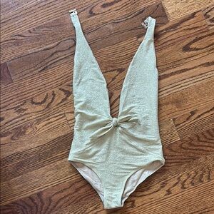 Shimmer gold One Piece bathing suit